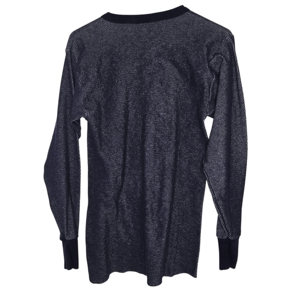 Vintage Indera men's blue waffle-knit thermal long-sleeve shirt - Picture 3 of 5